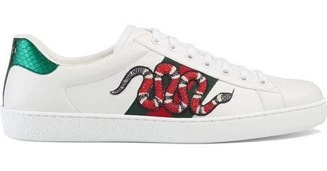 gucci ace embroidered snake bloomingdales|gucci ace embroidered sneakers.